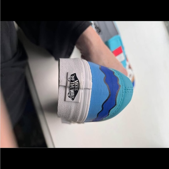 Vans Custom Hand Painted Slip-On Sneakers-Men 9/women 10.5 - Picture 10 of 10